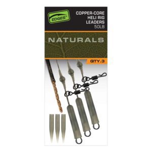 fox edges naturals copper core heli rig leaders x3