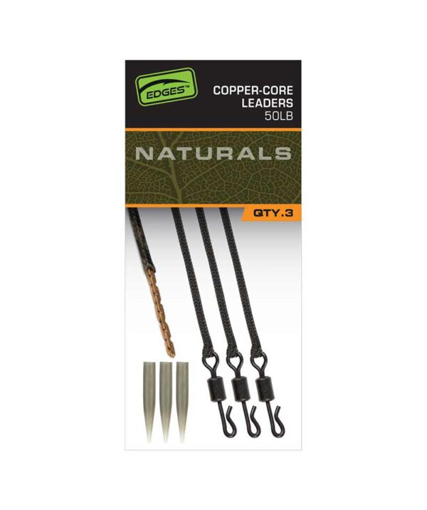 fox edges naturals copper core leaders x3