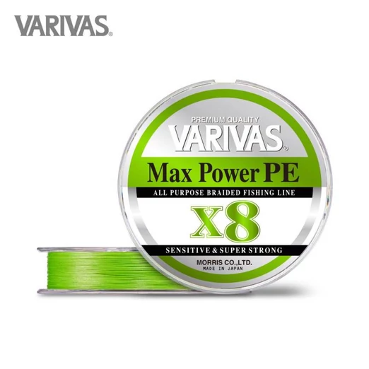 varivas max power pe x8 150m #1,0 20,2lb 0,165mm lime green fluo