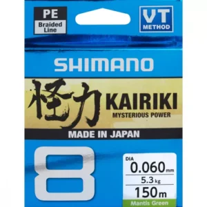 shimano line kairiki 8 150m 0,10mm 6,5kg m green