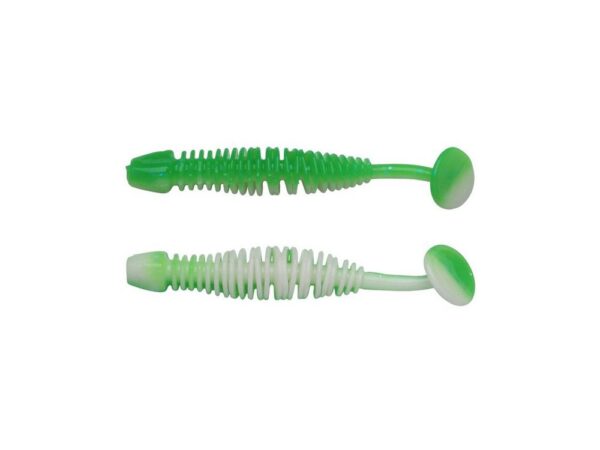 berkley pwr leech 50mm spring green/white plasztik csali 12db/doboz