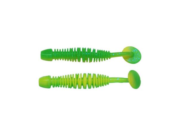 berkley pwr leech 60mm spring green/sunshine yelow plasztik csali 10db/doboz