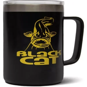 black cat steinless steel thermal mug thermo bögre 380ml