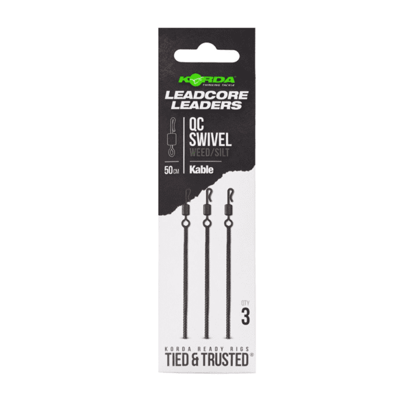 korda leadcore kable leadcore leader qc swivel weed 50cm