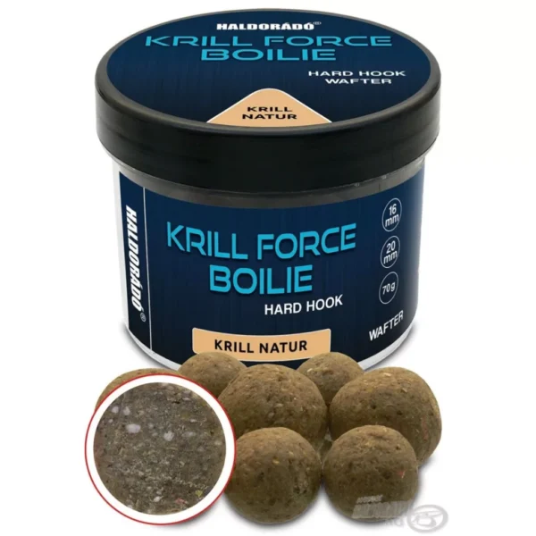 haldorádó bojli krill force boilie hord hook wafter 16, 20mm krill natur