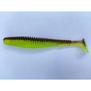 fishup tanta 2,5"(8pcs.) #203 green pumpkin/flo chartreuse