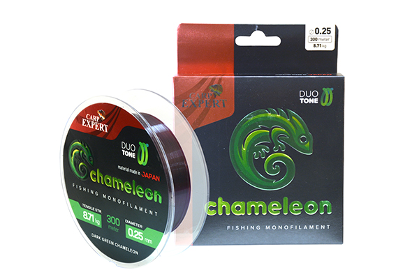 carp expert zsinór chameleon 600m/spool shiny dark green 0,25mm 8,71kg