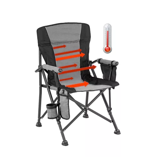 leziter premium fúthető karfás horgász szék pohártartóval szürke