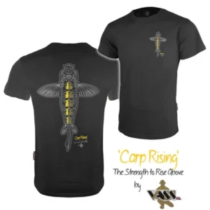 vass póló v1859 vass 'carp rising' t shirt black xlarge