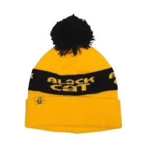black cat sapka bc yellow booble hat