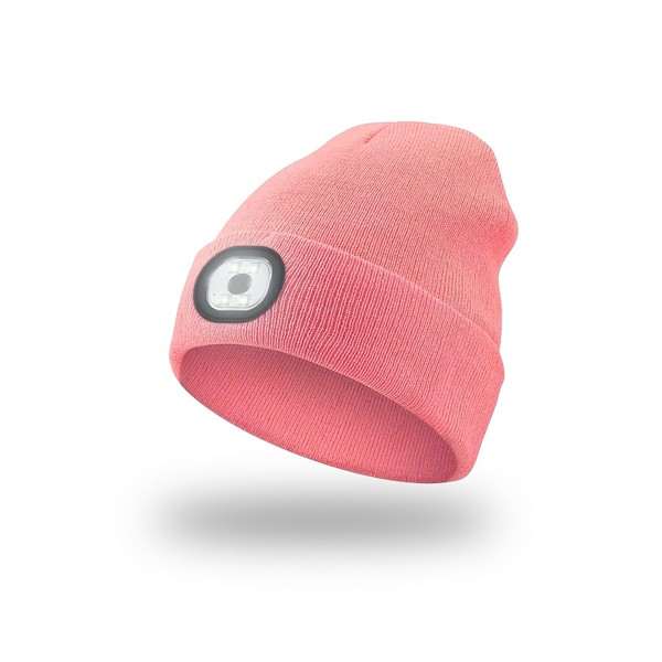 energofish kötött sapka Újratölthető led lámpával rózsaszín