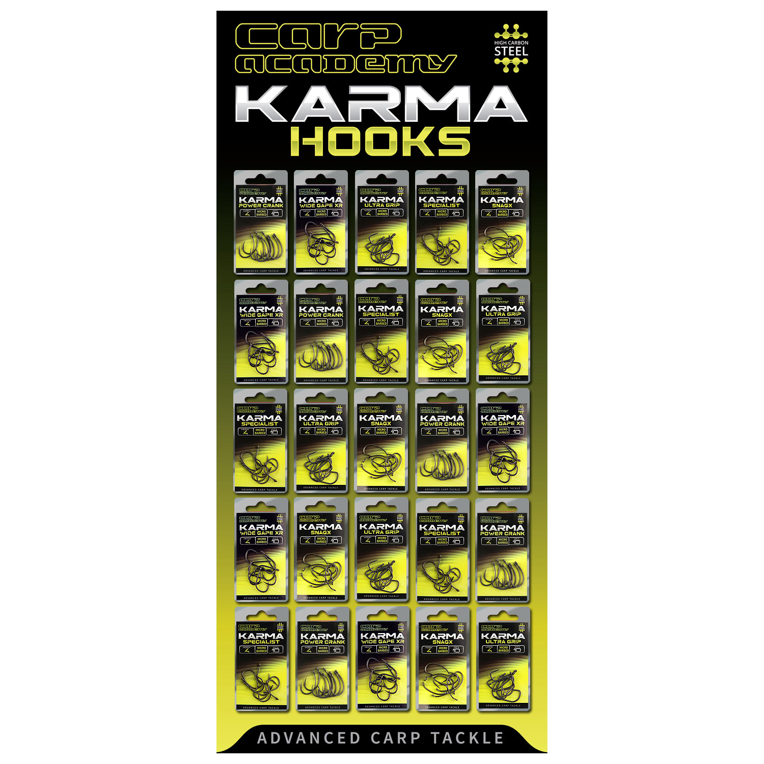 Carp Academy Karma Hook bemutató tábla