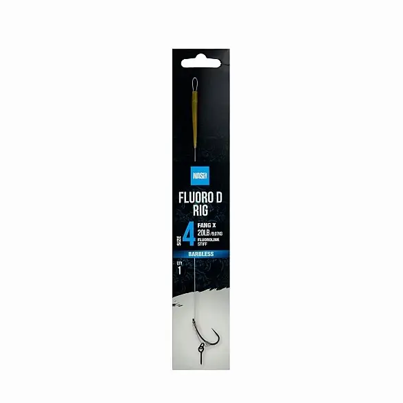 nash előkötött horog fluoro d rig size 4 barbless
