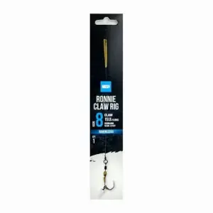 nash előkötött horog ronnie claw rig size 8 barbless